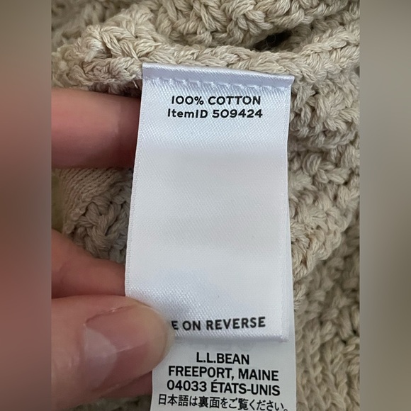 LL Bean Signature Cream Cable Knit Sweater Fair Isle Size S - Picture 13 of 15